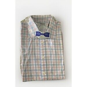T. M. Lewin Men Luxury Regular Fit Dress Shirt 15.5 33 Blue Pink Plaid Check NWT